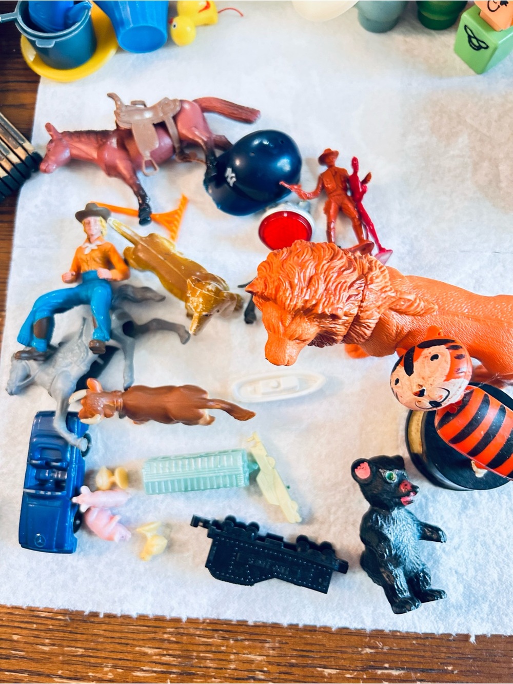 Boy collection of vintage toys